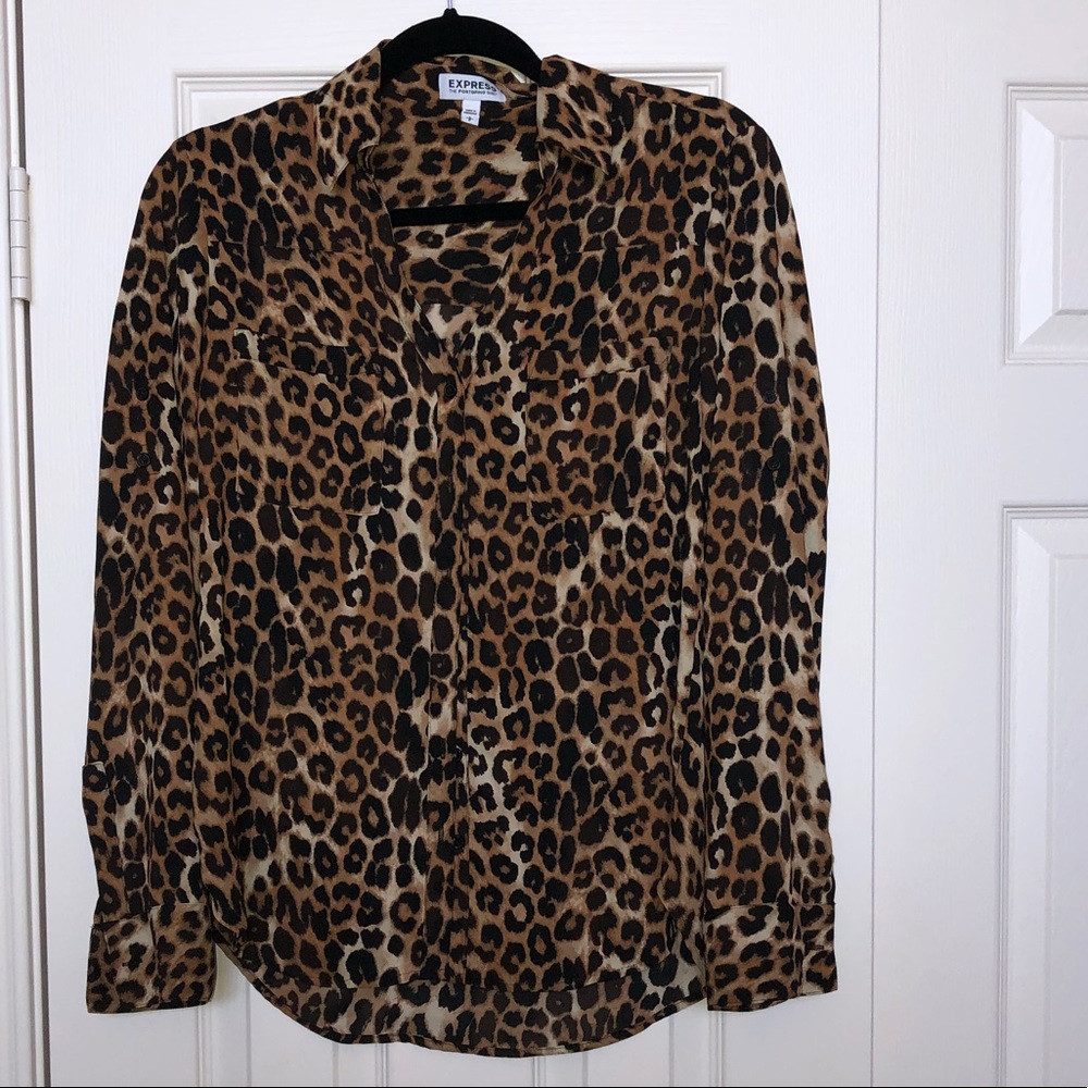 Express animal print blouse